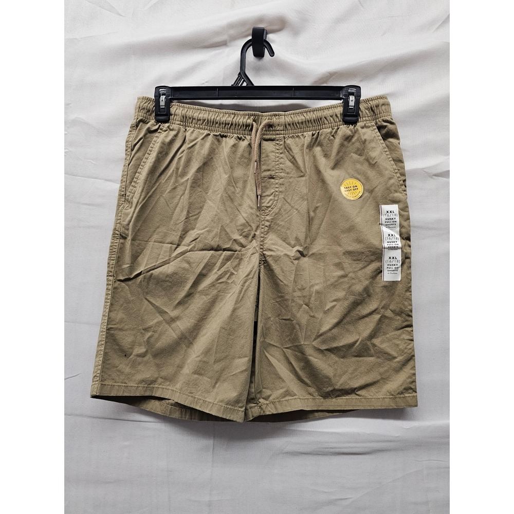 Cat & Jack Boys Pull On Shorts Khaki Cotton Casual Husky Size XXL 16/18